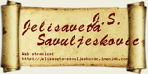 Jelisaveta Savuljesković vizit kartica